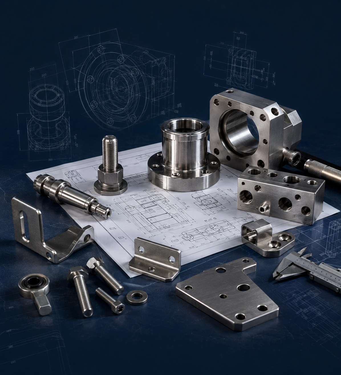 Custom metal parts, custom fasteners and facade hardware according to drawings
