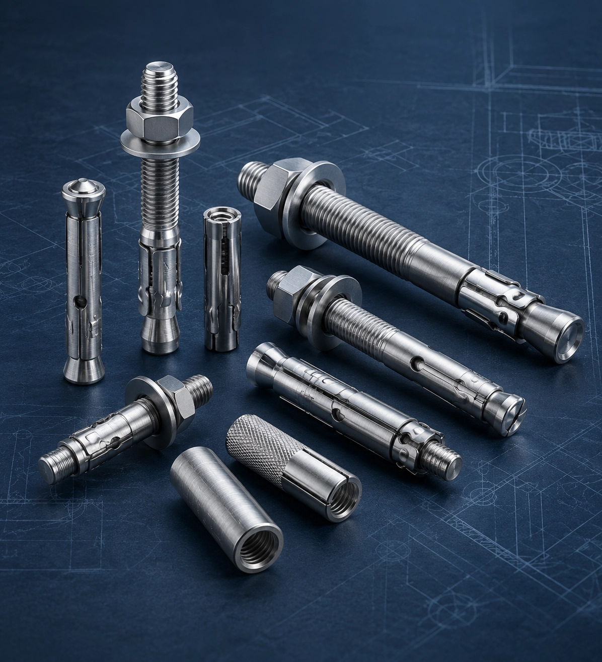 Industrial anchors for fixing systems