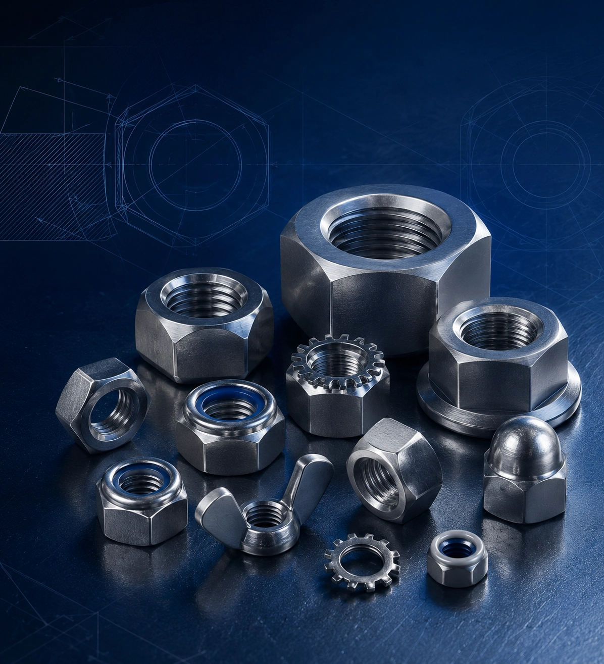 Industrial nuts for matched fastener assemblies