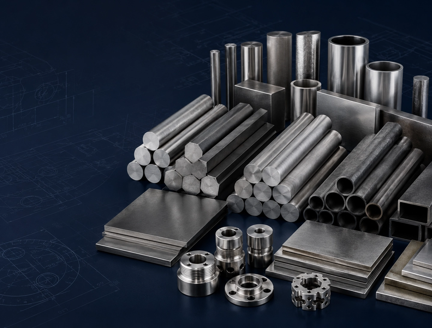 Material family guide showing stainless steel, nickel alloys, duplex stainless steel, alloy steel, and special metals