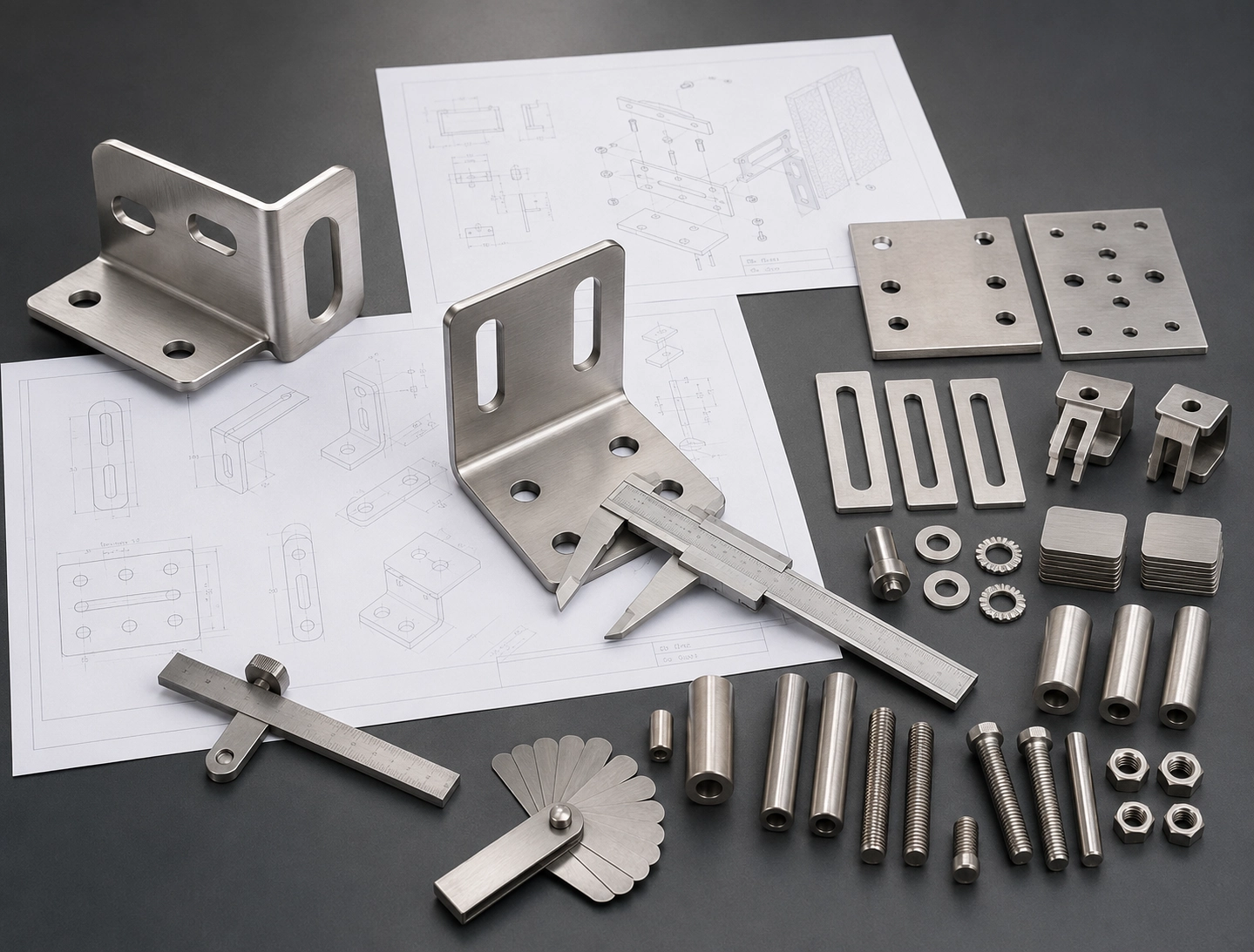 RFQ support for custom facade fixing hardware with drawings brackets plates washers shims spacers and measuring tools