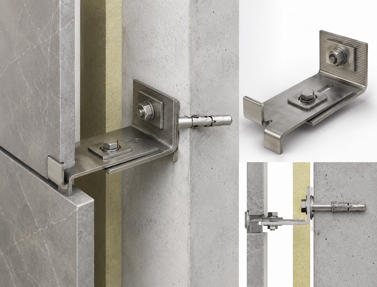 L bracket installation reference for stone cladding fixing system