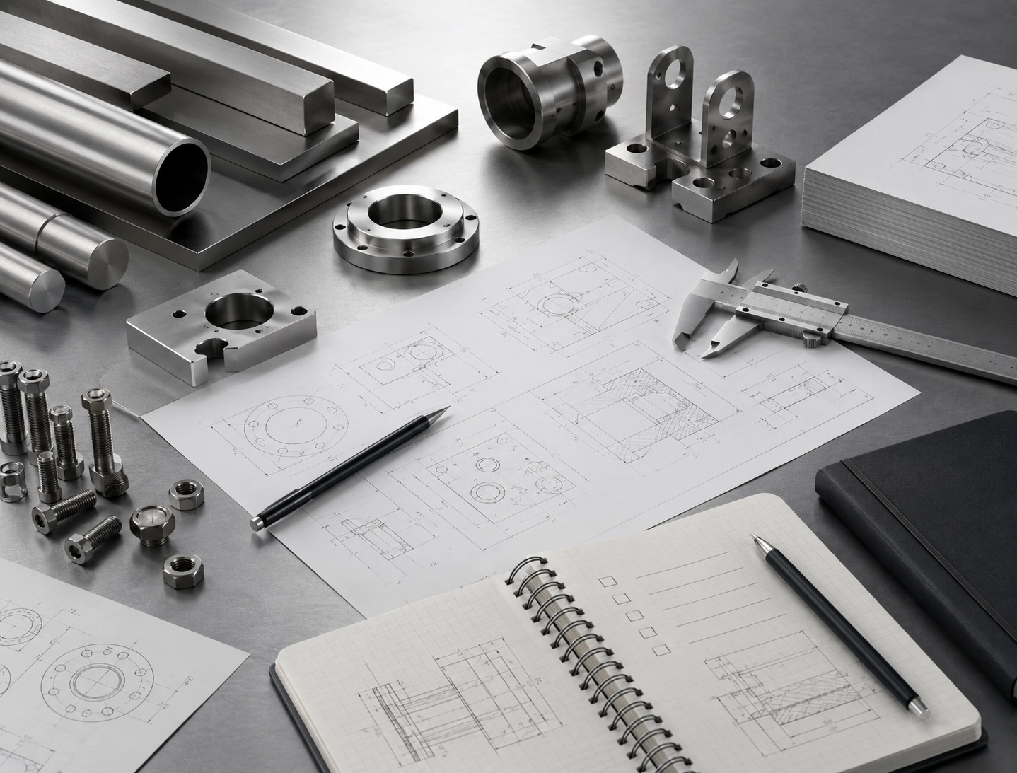 RFQ preparation guide image with technical drawings industrial samples and measurement tools