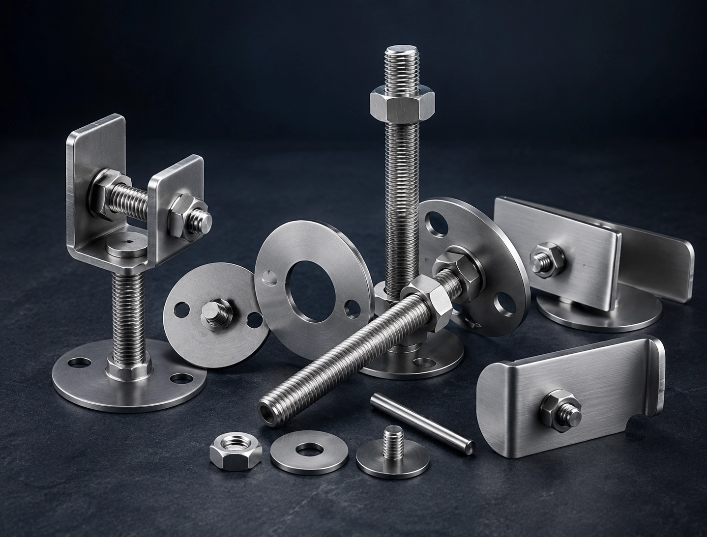 Stainless steel stone clips and stone clamps for stone cladding fixing systems