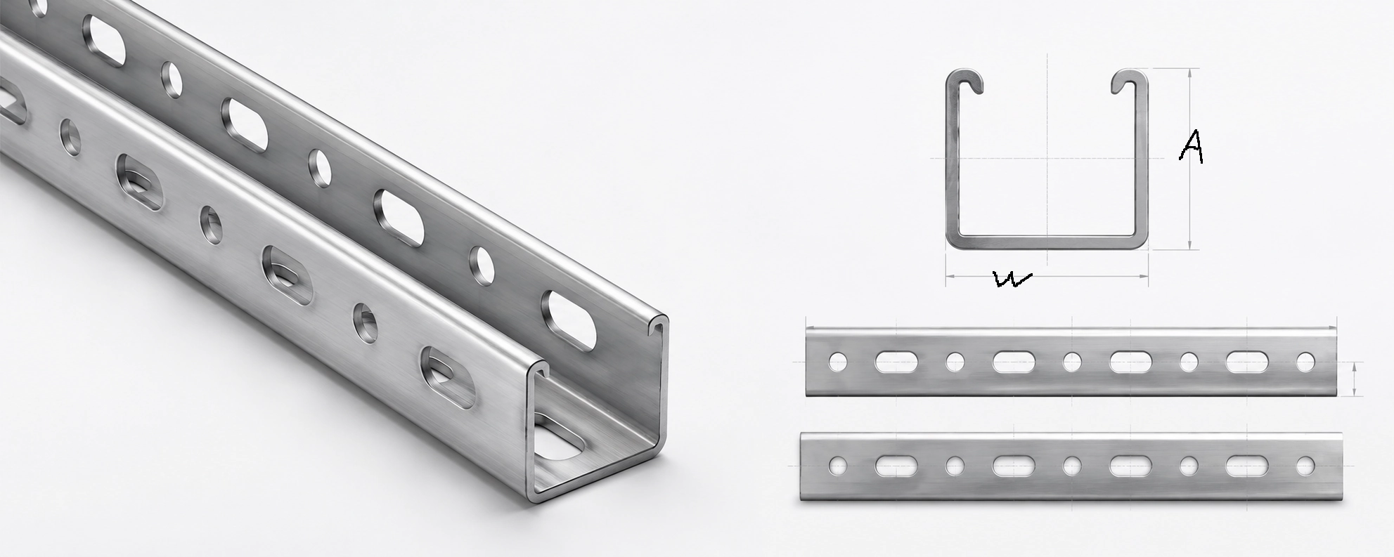 WSN-CPK heavy duty C profile reference for stone cladding support rail