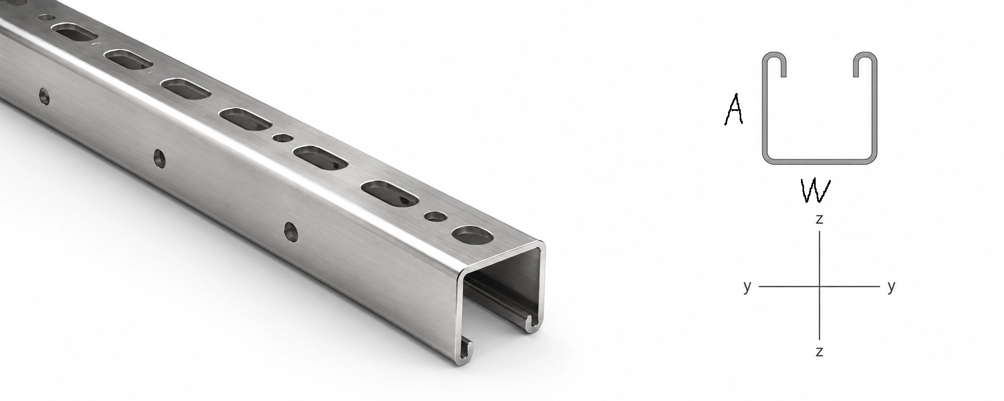 WSN-UC C channel reference for stone cladding support rail