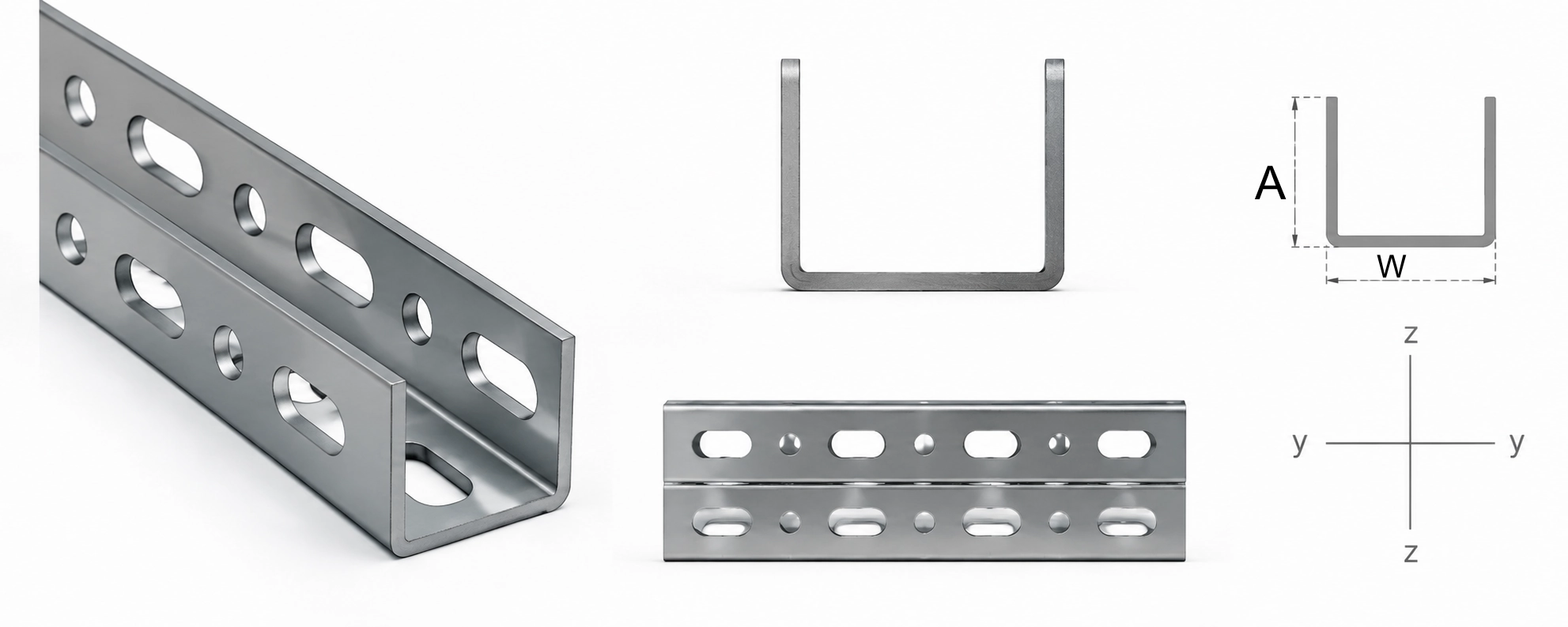 WSN-UP U profile reference for stone cladding support rail