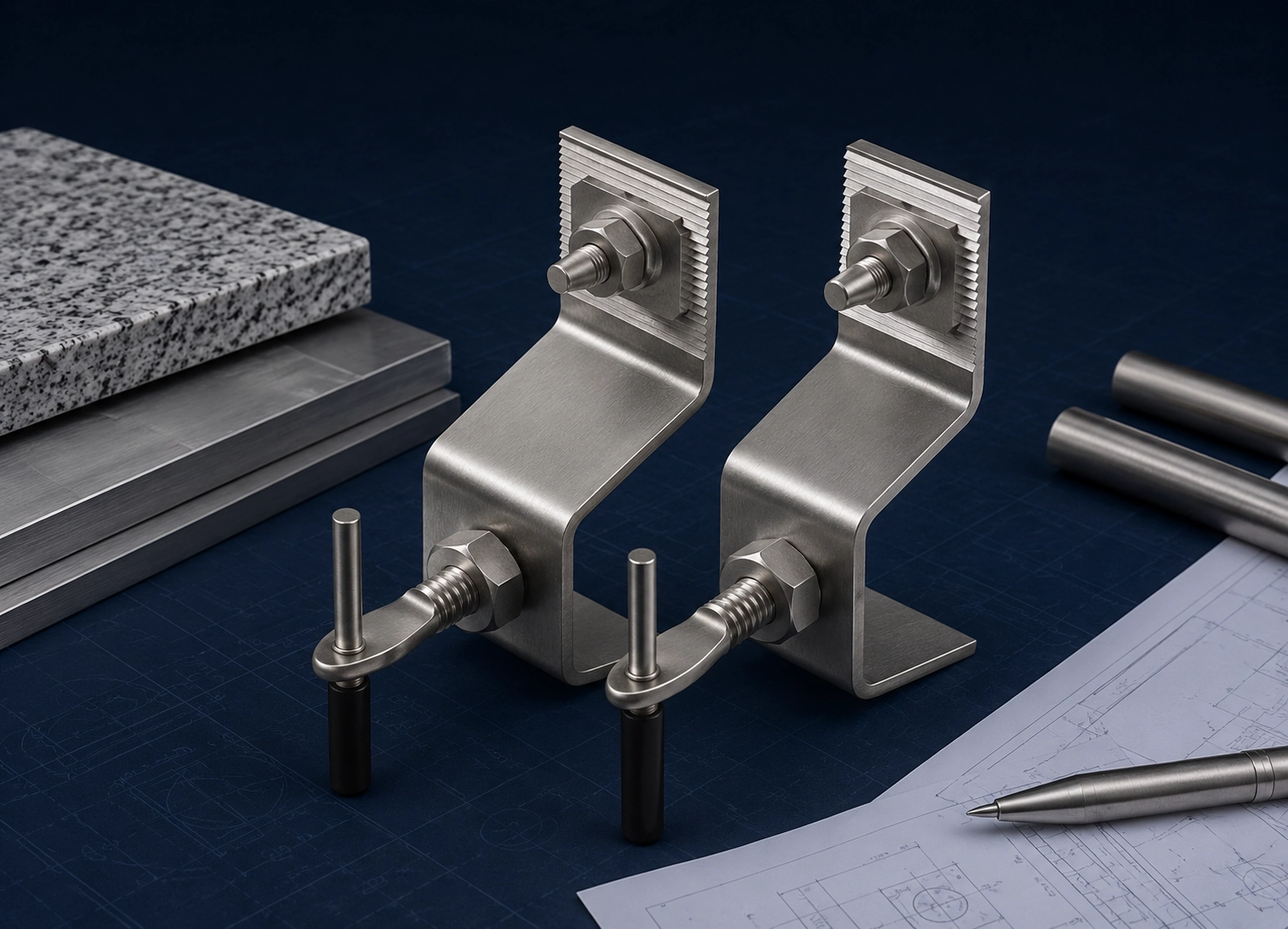 Z bracket product for stone cladding fixing system with stainless steel engineered structure
